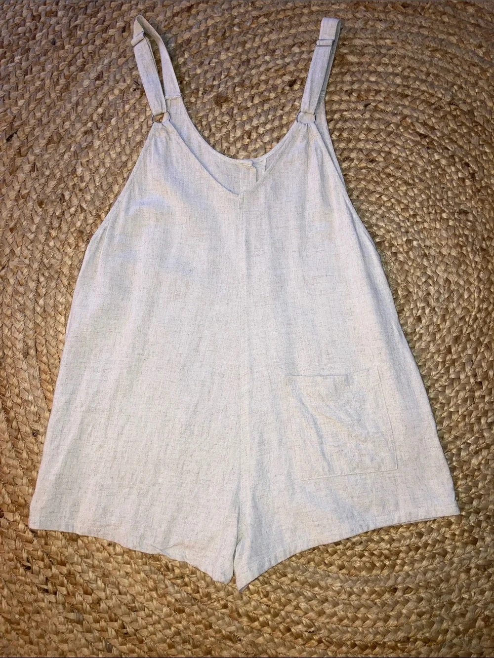 Gentle Fawn Harper Neutral Beige linen blend romper Sz M